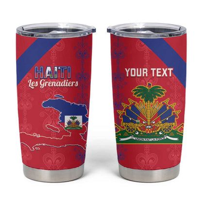 Custom Haiti Football Tumbler Cup Les Grenadiers Veve Vodou Red - African Pride
