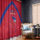 Haiti Football Window Curtain Les Grenadiers Veve Vodou Red - African Pride