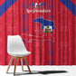 Haiti Football Window Curtain Les Grenadiers Veve Vodou Red - African Pride