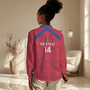 Custom Haiti Football Women Casual Shirt Les Grenadiers Veve Vodou Red - African Pride