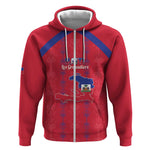 Custom Haiti Football Zip Hoodie Les Grenadiers Veve Vodou Red - African Pride