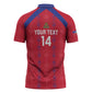 Custom Haiti Football Zipper Polo Shirt Les Grenadiers Veve Vodou Red