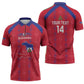 Custom Haiti Football Zipper Polo Shirt Les Grenadiers Veve Vodou Red