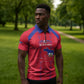 Custom Haiti Football Zipper Polo Shirt Les Grenadiers Veve Vodou Red