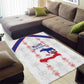 Haiti Football Area Rug Les Grenadiers Veve Vodou White - African Pride