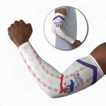 Custom Haiti Football Arm Sleeves Les Grenadiers Veve Vodou White