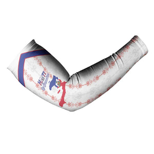 Custom Haiti Football Arm Sleeves Les Grenadiers Veve Vodou White
