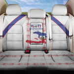 Haiti Football Back Car Seat Cover Les Grenadiers Veve Vodou White - African Pride
