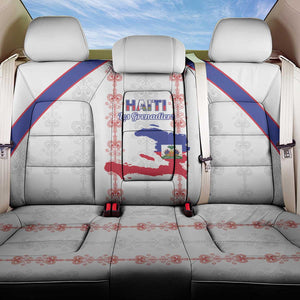 Haiti Football Back Car Seat Cover Les Grenadiers Veve Vodou White - African Pride