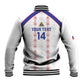 Custom Haiti Football Baseball Jacket Les Grenadiers Veve Vodou White - African Pride