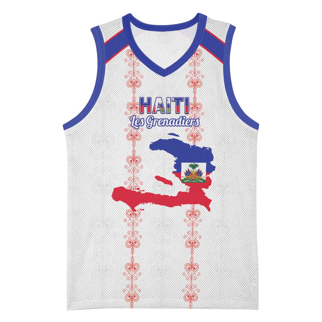 Custom Haiti Football Basketball Jersey Les Grenadiers Veve Vodou White - African Pride