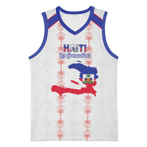 Custom Haiti Football Basketball Jersey Les Grenadiers Veve Vodou White - African Pride