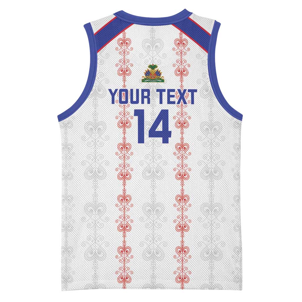 Custom Haiti Football Basketball Jersey Les Grenadiers Veve Vodou White - African Pride
