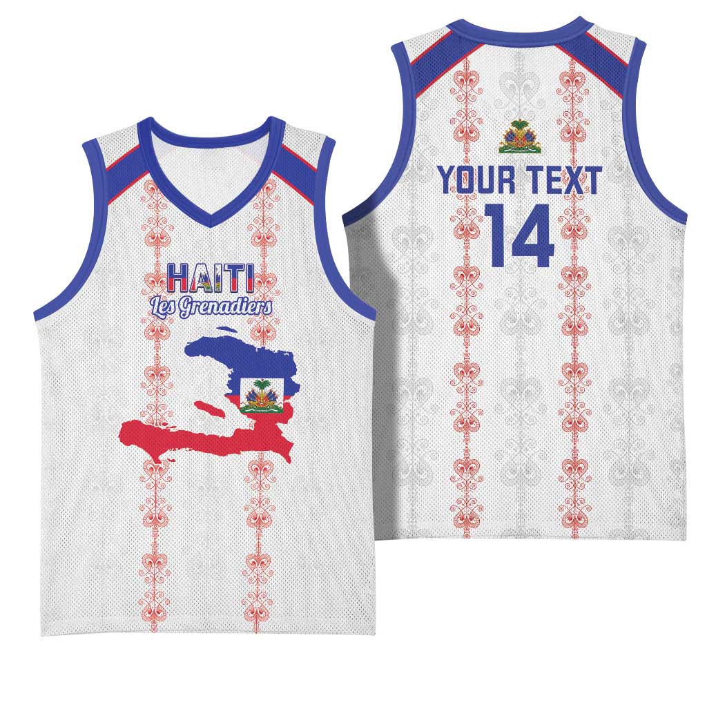 Custom Haiti Football Basketball Jersey Les Grenadiers Veve Vodou White - African Pride