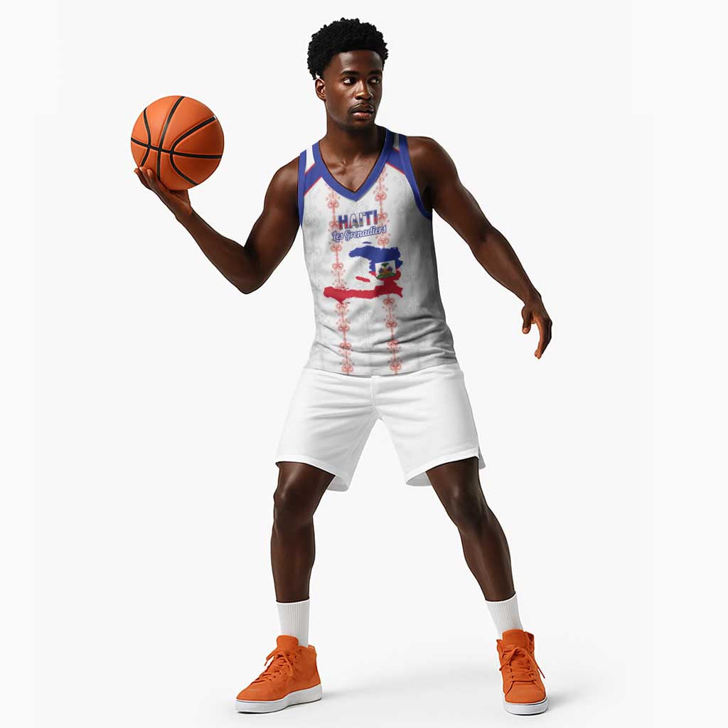 Custom Haiti Football Basketball Jersey Les Grenadiers Veve Vodou White - African Pride