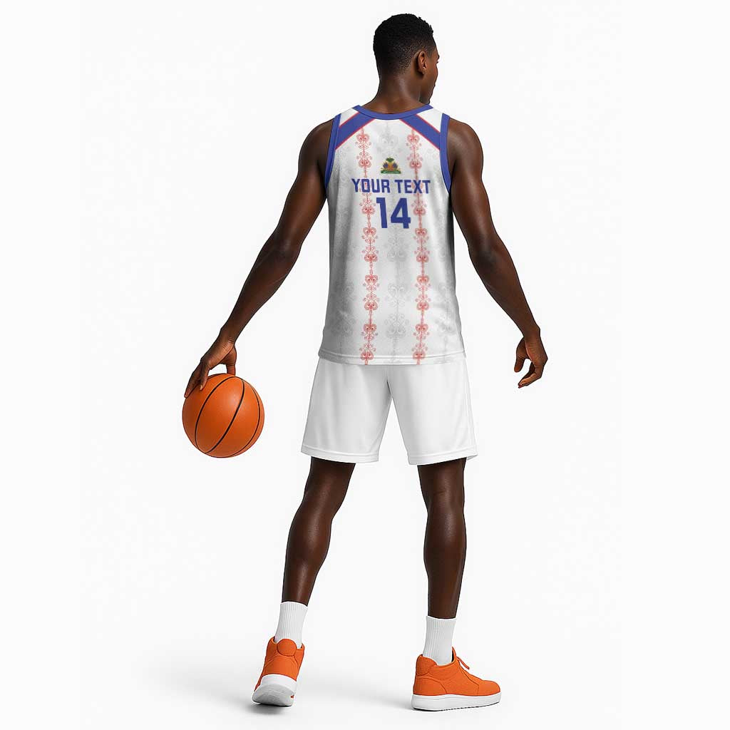 Custom Haiti Football Basketball Jersey Les Grenadiers Veve Vodou White - African Pride