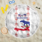 Haiti Football Beach Blanket Les Grenadiers Veve Vodou White - African Pride