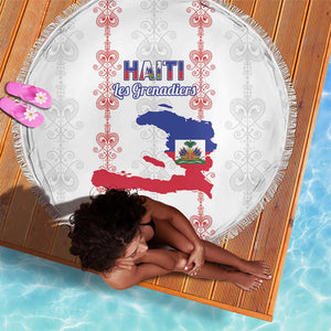 Haiti Football Beach Blanket Les Grenadiers Veve Vodou White - African Pride