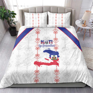 Haiti Football Bedding Set Les Grenadiers Veve Vodou White - African Pride