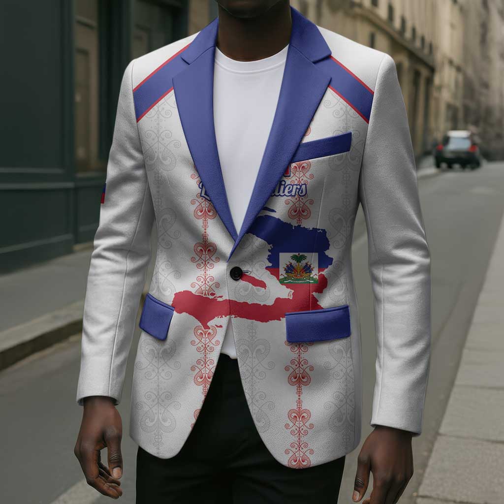 Custom Haiti Football Blazer Les Grenadiers Veve Vodou White