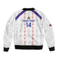 Custom Haiti Football Bomber Jacket Les Grenadiers Veve Vodou White - African Pride