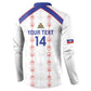 Custom Haiti Football Button Sweatshirt Les Grenadiers Veve Vodou White