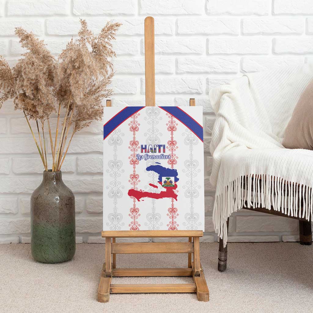 Haiti Football Canvas Wall Art Les Grenadiers Veve Vodou White - African Pride