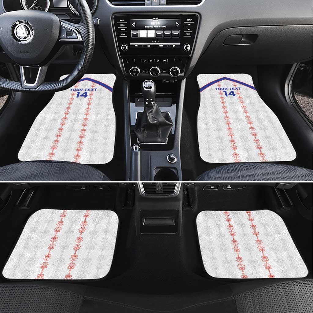 Custom Haiti Football Car Mats Les Grenadiers Veve Vodou White - African Pride