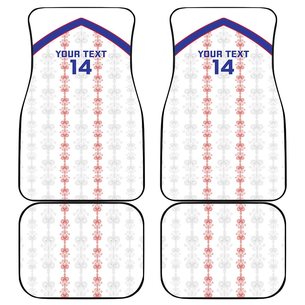 Custom Haiti Football Car Mats Les Grenadiers Veve Vodou White - African Pride