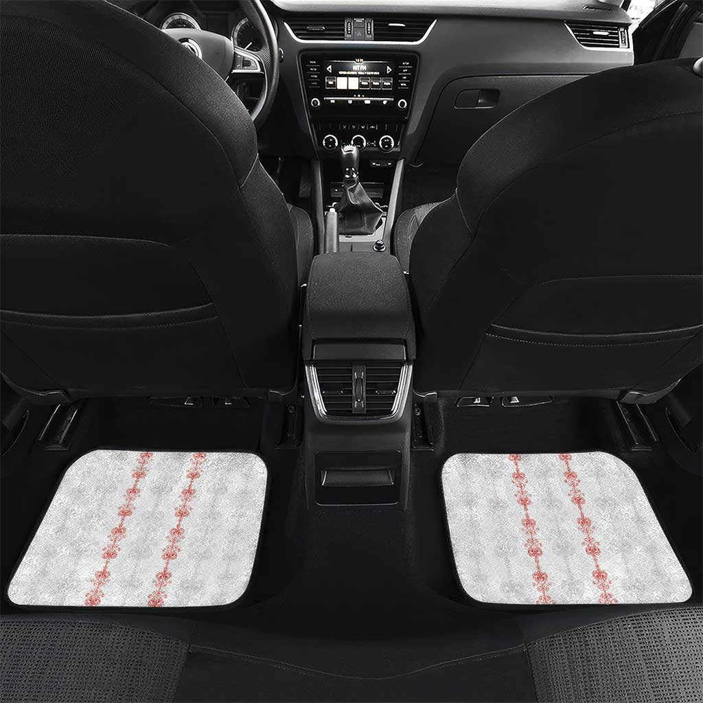 Custom Haiti Football Car Mats Les Grenadiers Veve Vodou White - African Pride
