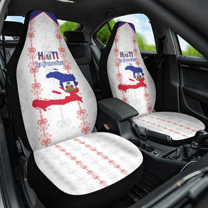 Haiti Football Car Seat Cover Les Grenadiers Veve Vodou White - African Pride
