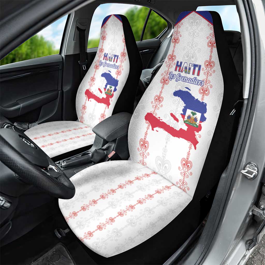 Haiti Football Car Seat Cover Les Grenadiers Veve Vodou White - African Pride