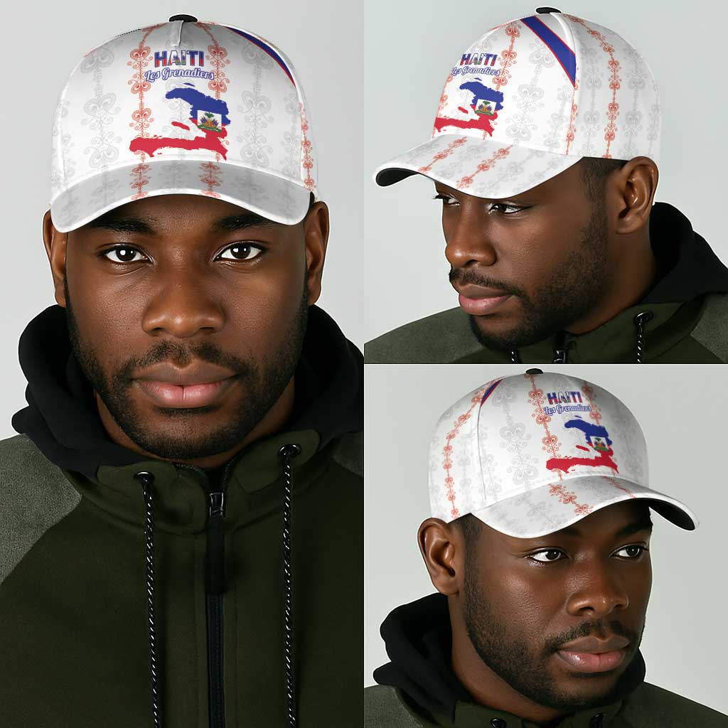 Haiti Football Classic Cap Les Grenadiers Veve Vodou White - African Pride