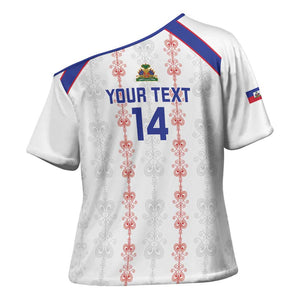 Custom Haiti Football Cross Shoulder Shirt Les Grenadiers Veve Vodou White