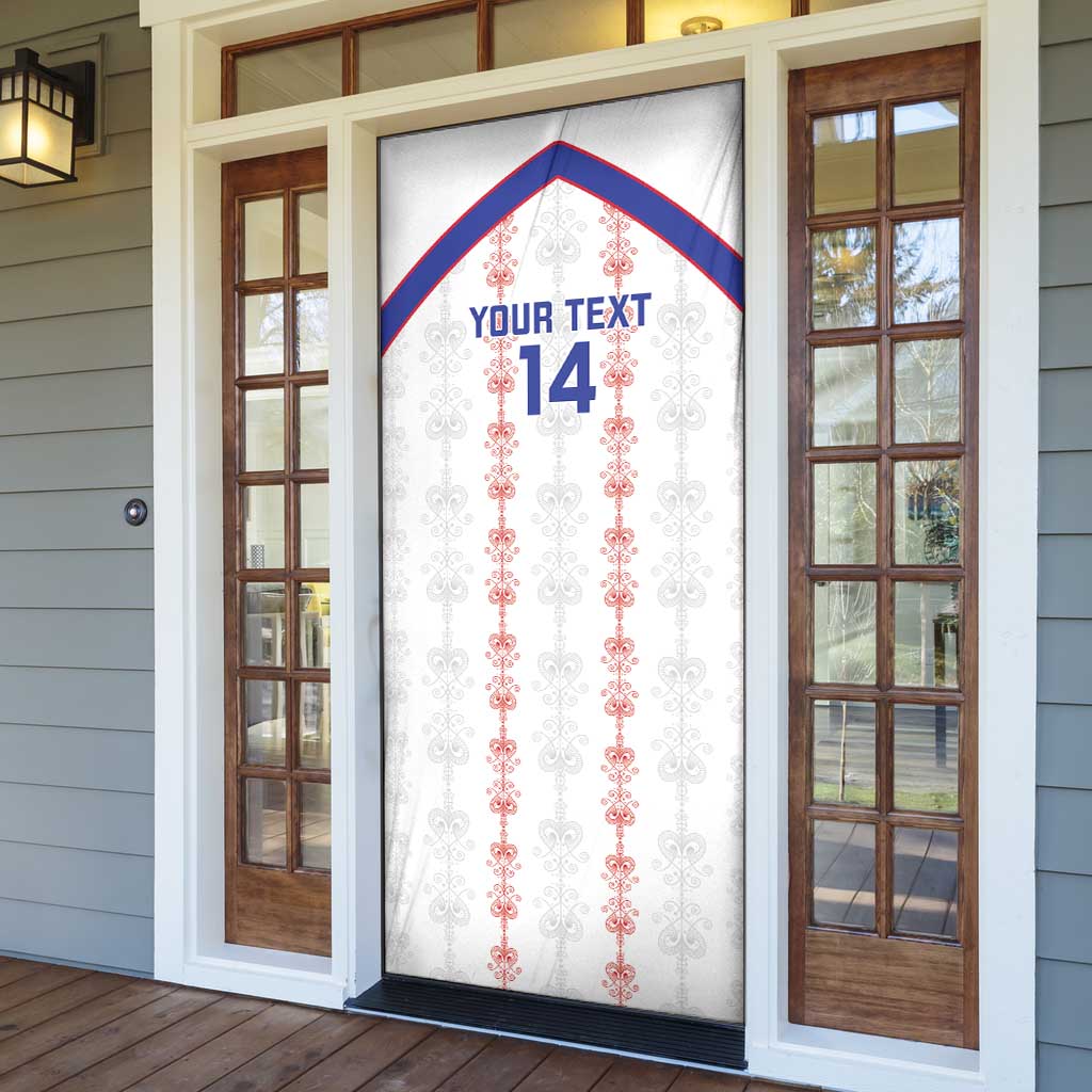 Custom Haiti Football Door Cover Les Grenadiers Veve Vodou White