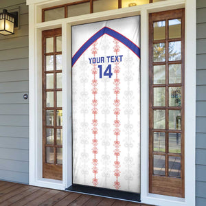 Custom Haiti Football Door Cover Les Grenadiers Veve Vodou White