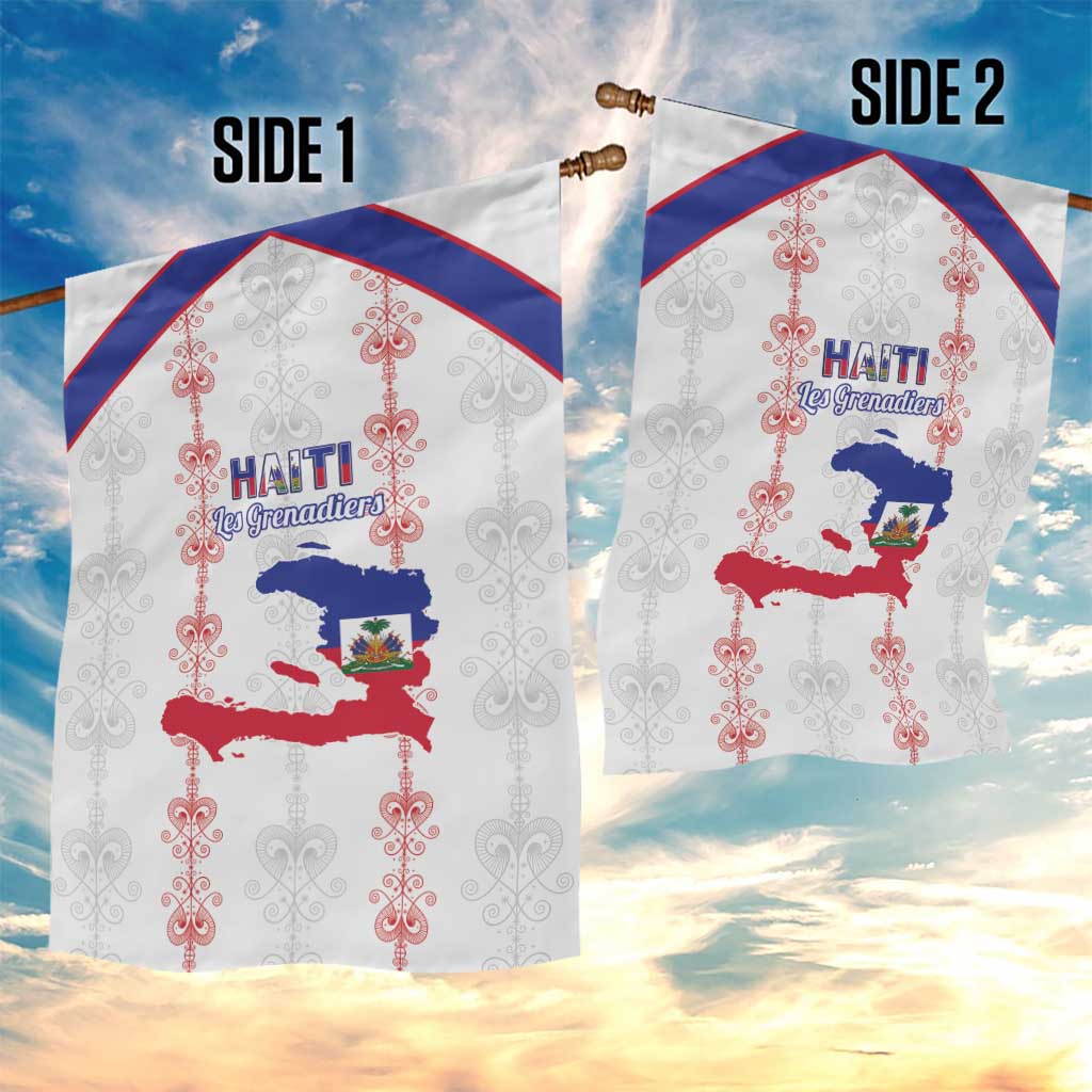 Haiti Football Garden Flag Les Grenadiers Veve Vodou White - African Pride