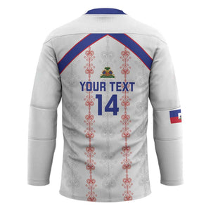 Custom Haiti Football Hockey Jersey Les Grenadiers Veve Vodou White