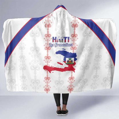Haiti Football Hooded Blanket Les Grenadiers Veve Vodou White - African Pride