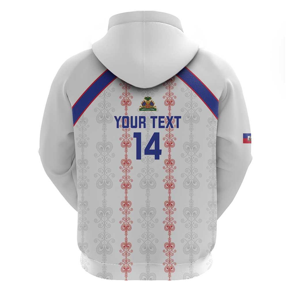 Custom Haiti Football Hoodie Les Grenadiers Veve Vodou White - African Pride