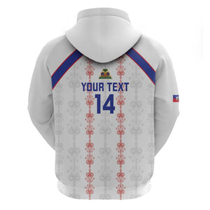 Custom Haiti Football Hoodie Les Grenadiers Veve Vodou White - African Pride