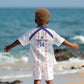 Custom Haiti Football Kid Hawaiian Shirt Les Grenadiers Veve Vodou White - African Pride