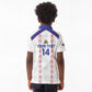 Custom Haiti Football Kid Polo Shirt Les Grenadiers Veve Vodou White - African Pride