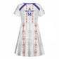 Custom Haiti Football Kid Short Sleeve Dress Les Grenadiers Veve Vodou White - African Pride