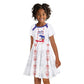 Custom Haiti Football Kid Short Sleeve Dress Les Grenadiers Veve Vodou White - African Pride