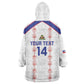 Custom Haiti Football Kid Wearable Blanket Hoodie Les Grenadiers Veve Vodou White - African Pride
