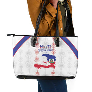 Haiti Football Leather Tote Bag Les Grenadiers Veve Vodou White - African Pride