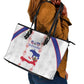 Haiti Football Leather Tote Bag Les Grenadiers Veve Vodou White - African Pride