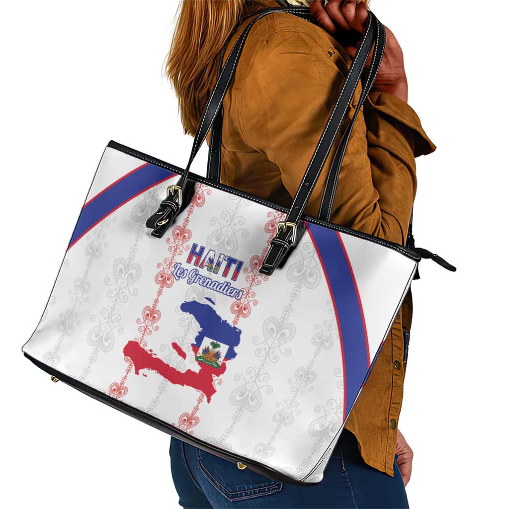 Haiti Football Leather Tote Bag Les Grenadiers Veve Vodou White - African Pride