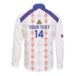 Custom Haiti Football Long Sleeve Button Shirt Les Grenadiers Veve Vodou White - African Pride
